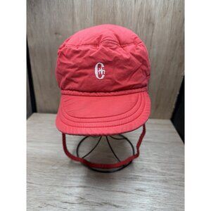 Vintage CONTE of FLORENCE REd Down Filled Ear Flap Ski Cap Vero Piumino Italy MD